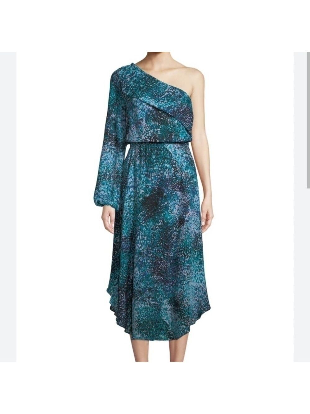 RAMY BROOK Courtney One-Shoulder Printed Silk Midi Dress